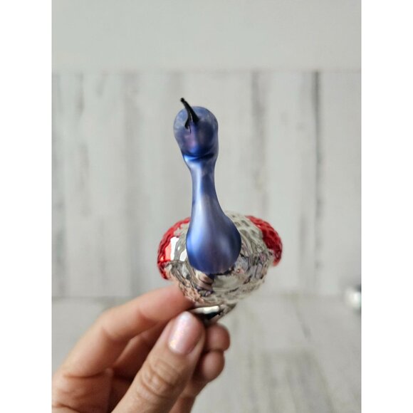 Vintage Germany Mercury glass swan clip bird goose ornament axis tree - Picture 3 of 10